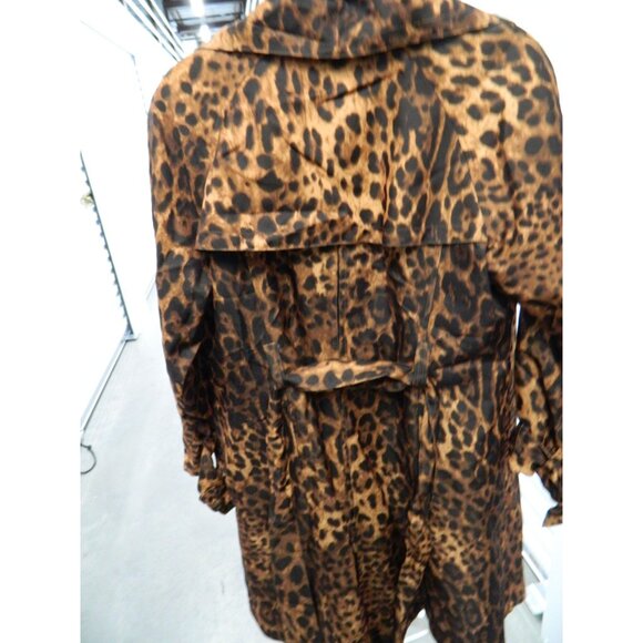 Pamela McCoy Mist Leopard Print Womens Robe Jacket With Tie Waist Size Large - Picture 10 of 16